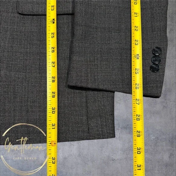 EISENBERG Men’s Blazer Sport Coat 2-Button Classic Fit Jacket 42L Gray Wool